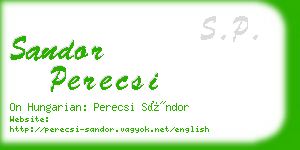 sandor perecsi business card